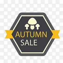 黄黑色秋季六边形促销标签-空若网 黄黑色秋季六边形促销标签-空若网