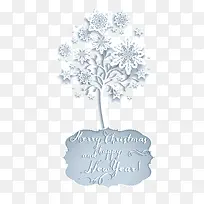 矢量浅灰色创意雪花树-空若网 矢量浅灰色创意雪花树-空若网