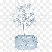 创意雪花树圣诞贺卡-空若网 创意雪花树圣诞贺卡-空若网