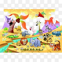 手绘动物世界插画-空若网 手绘动物世界插画-空若网