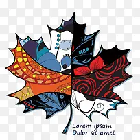 矢量彩绘创意枫叶-空若网 矢量彩绘创意枫叶-空若网