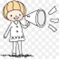 卡通可爱喇叭小孩-空若网 卡通可爱喇叭小孩-空若网