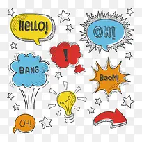 矢量创意对话框和灯泡-空若网 矢量创意对话框和灯泡-空若网