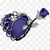 蓝色爱心玫瑰-空若网 蓝色爱心玫瑰-空若网