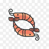 卡通虾矢量图-空若网 卡通虾矢量图-空若网