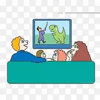 卡通一家人看动画PNG-空若网 卡通一家人看动画PNG-空若网