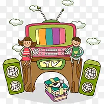 手绘可爱电视人物儿童-空若网 手绘可爱电视人物儿童-空若网