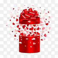 缤纷爱心与红色礼盒矢量素材-空若网 缤纷爱心与红色礼盒矢量素材-空若网