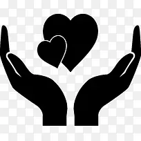 黑白矢量爱心-空若网 黑白矢量爱心-空若网