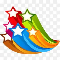 立体摄影五颜六色星星图标-空若网 立体摄影五颜六色星星图标-空若网