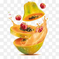 木瓜牛奶水果素材-空若网 木瓜牛奶水果素材-空若网