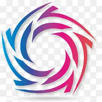 矢量多彩陀螺标志设计插图-空若网 矢量多彩陀螺标志设计插图-空若网