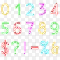 霓虹数字与符号设计矢量素材-空若网 霓虹数字与符号设计矢量素材-空若网