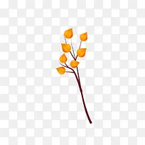 咖啡色树枝上的黄色树叶-空若网 咖啡色树枝上的黄色树叶-空若网