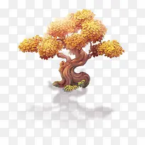 金色摇钱树创意手绘-空若网 金色摇钱树创意手绘-空若网