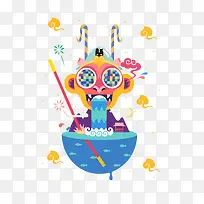 猴子插画-空若网 猴子插画-空若网