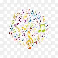 彩色音乐符号旋律元素-空若网 彩色音乐符号旋律元素-空若网