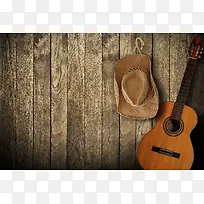 吉他帽子背景-空若网 吉他帽子背景-空若网