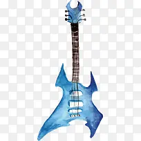 蓝色手绘吉他-空若网 蓝色手绘吉他-空若网