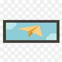 矢量窗外纸飞机素材-空若网 矢量窗外纸飞机素材-空若网