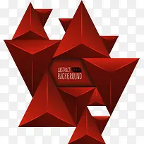矢量红色立体三角形背景图案-空若网 矢量红色立体三角形背景图案-空若网