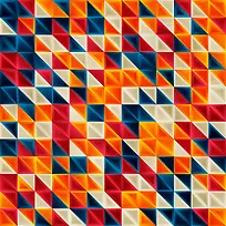 彩色三角形拼图背景-空若网 彩色三角形拼图背景-空若网