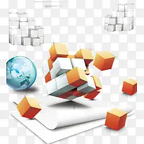 橙色科技方格子素材背景-空若网 橙色科技方格子素材背景-空若网