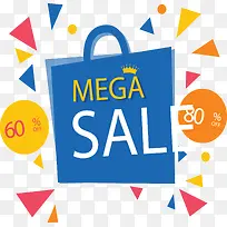 彩色三角碎片促销海报-空若网 彩色三角碎片促销海报-空若网