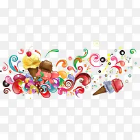 缤纷彩色花纹和冰激凌-空若网 缤纷彩色花纹和冰激凌-空若网