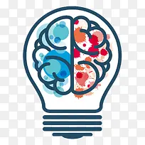 大脑创意灯泡知识矢量-空若网 大脑创意灯泡知识矢量-空若网