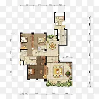 户型平面格局效果图-空若网 户型平面格局效果图-空若网