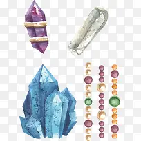 矢量手绘插画水晶宝石-空若网 矢量手绘插画水晶宝石-空若网