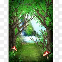 树林插画-空若网 树林插画-空若网