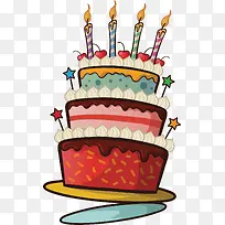 矢量卡通彩色生日蛋糕-空若网 矢量卡通彩色生日蛋糕-空若网