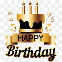 金色生日蛋糕海报-空若网 金色生日蛋糕海报-空若网