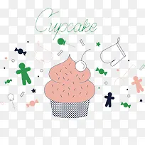 手绘蛋糕矢量插画-空若网 手绘蛋糕矢量插画-空若网