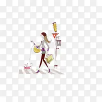 时尚女性插画素材-空若网 时尚女性插画素材-空若网