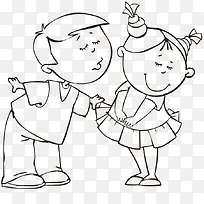 手绘线条卡通情侣-空若网 手绘线条卡通情侣-空若网