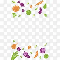 手绘彩色蔬菜花纹-空若网 手绘彩色蔬菜花纹-空若网