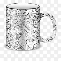 时尚花纹杯子封面设计矢量素材-空若网 时尚花纹杯子封面设计矢量素材-空若网