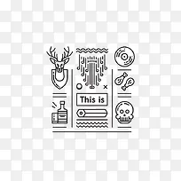 简约设计鹿头骷髅-空若网 简约设计鹿头骷髅-空若网