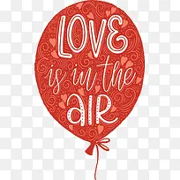 红色花纹爱情气球-空若网 红色花纹爱情气球-空若网