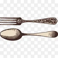 复古装饰插图欧式餐具插图-空若网 复古装饰插图欧式餐具插图-空若网