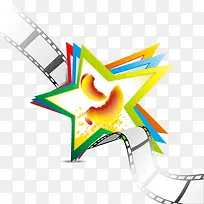 五角星电影胶片AI矢量素材免费-空若网 五角星电影胶片AI矢量素材免费-空若网