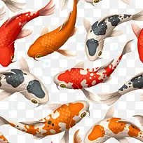 装饰鲤鱼插画素材矢量-空若网 装饰鲤鱼插画素材矢量-空若网