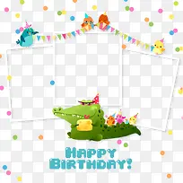 2017生日可爱鳄鱼背景相框-空若网 2017生日可爱鳄鱼背景相框-空若网