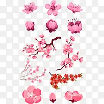 粉色桃花矢量-空若网 粉色桃花矢量-空若网
