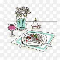 手绘美味西式餐点-空若网 手绘美味西式餐点-空若网