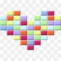 彩色方格爱心-空若网 彩色方格爱心-空若网