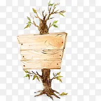 手绘树枝盆栽漫画-空若网 手绘树枝盆栽漫画-空若网